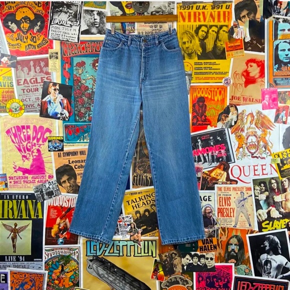 Vintage 70s Retro High Waist Body Lingo Militaires Mom Jeans - Picture 1 of 7